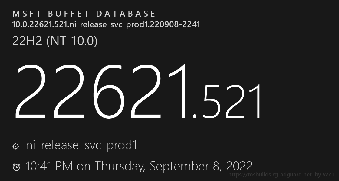 适用于22H2的Windows11 Build 22621.521(KB5017321)补丁发布！